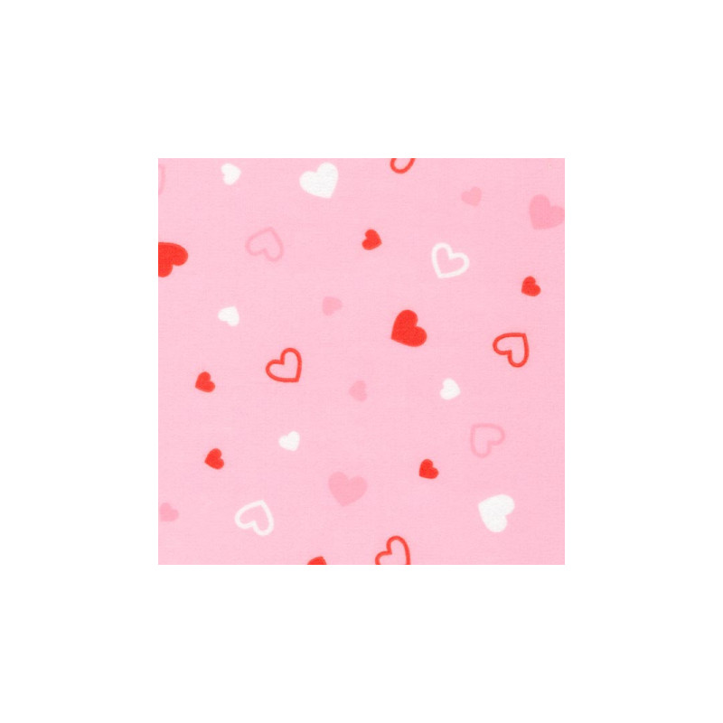 Flanell - Cozy Cotton Herzen rosa