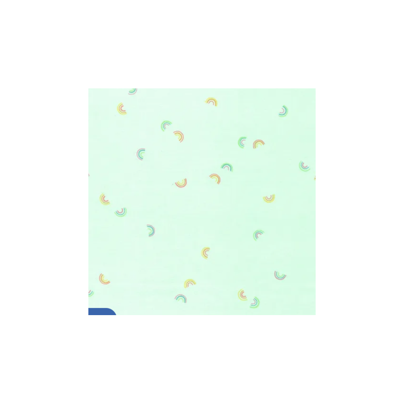 Reste - flanelle - Coton Cozy mini Rainbows menthe 90cm
