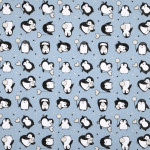 Wachstuch PVC - Pinguin rauchblau