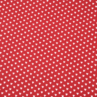 Tissu enduit de PVC - Petits coeurs rouge