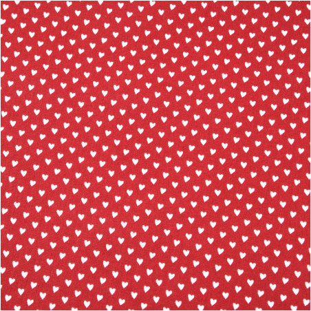 Oilcloth PVC - Small Hearts red