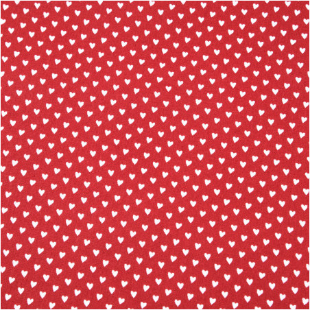 Wachstuch PVC - Small Hearts rot