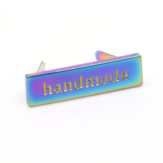 Metall Label "handmade" rainbow