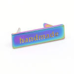 Metal label "handmade" rainbow