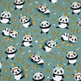 Tissu enduit de PVC - Sichuan panda pétrole clair