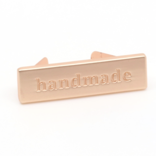 Metal label "handmade" copper