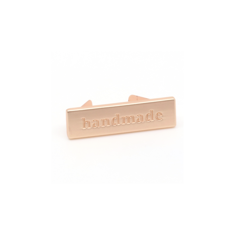 Metal label "handmade" copper