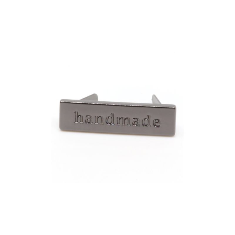 Metall Label "handmade" gunmetal