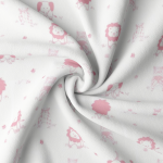 flannel - Little Savannah Jungle light pink on white