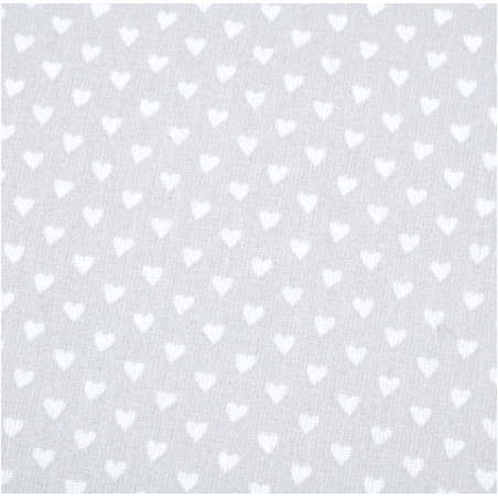 Oilcloth PVC - hearts light grey