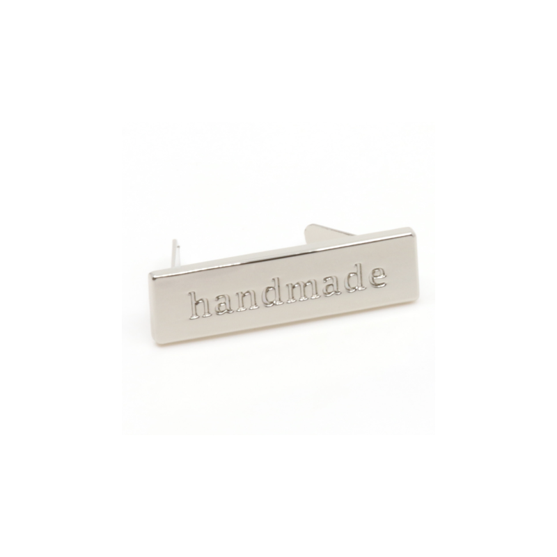 Metall Label "handmade" silver