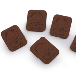 synthetic leather label - frog brown