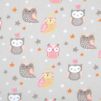 Oilcloth PVC - Owls light brown