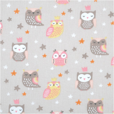 Oilcloth PVC - Owls light brown