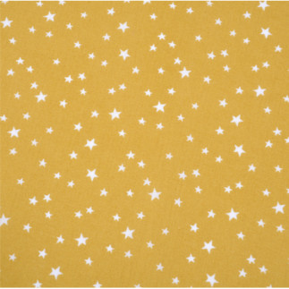 Tissu enduit de PVC - Mélange d'étoiles moutarde