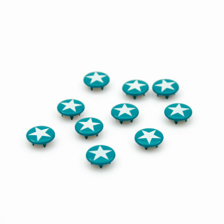 Snap fastener - Urmelis Stoffwelt - Star dark petrol