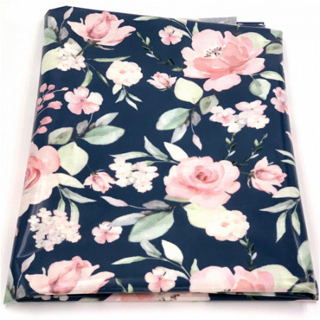 Tissu enduit PVC - Urmelis Stoffwelt - Wonder Blossom jean foncé