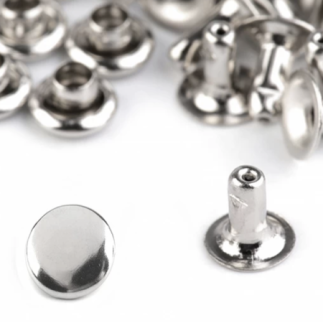 Rivets creux 5 mm argent - 10 pièces