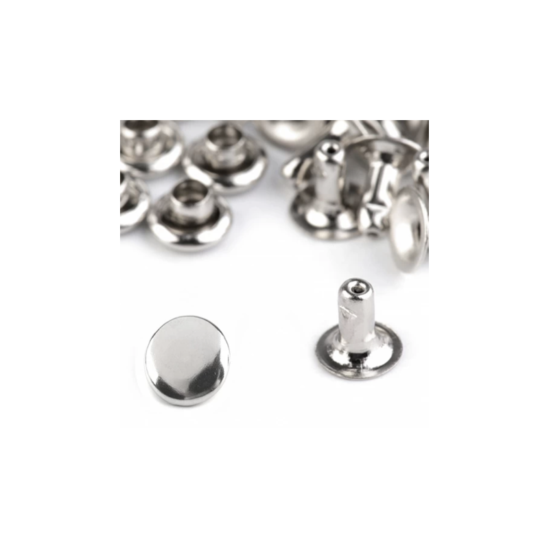 Rivets creux 5 mm argent - 10 pièces