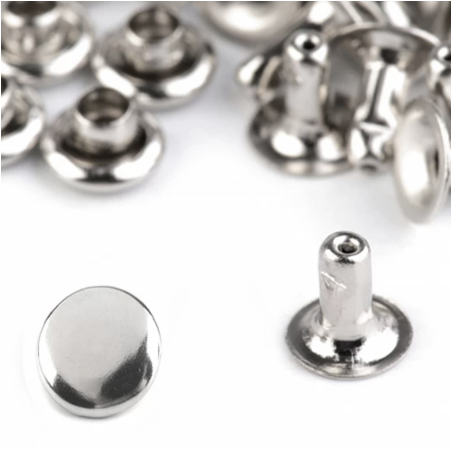 Rivets creux 5 mm argent - 10 pièces