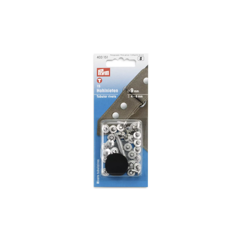 Prym tubular rivets 4-6mm silver