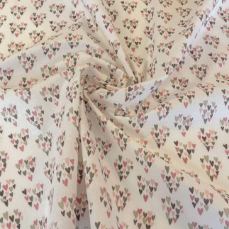 Acrylic oilcloth - white hearts
