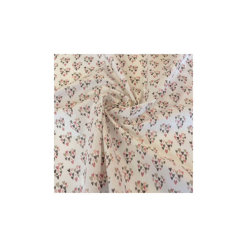 Acrylic oilcloth - white hearts