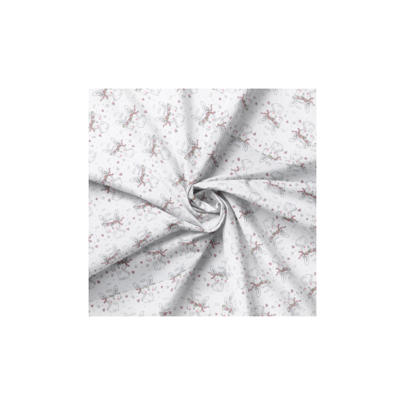 tissu enduite acrylique - Chic Bunny blanc
