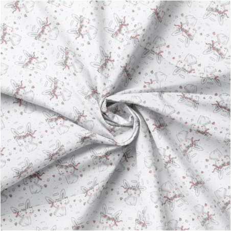 tissu enduite acrylique - Chic Bunny blanc
