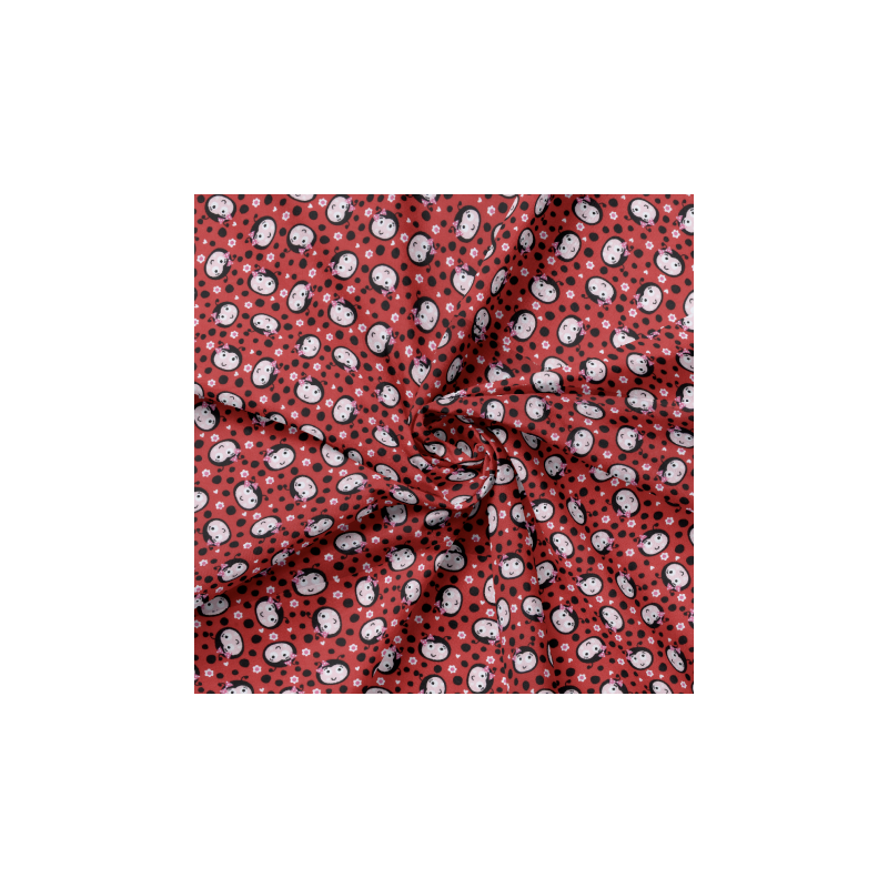 tissu enduite acrylique - Rouge Marinette