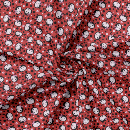 tissu enduite acrylique - Rouge Marinette