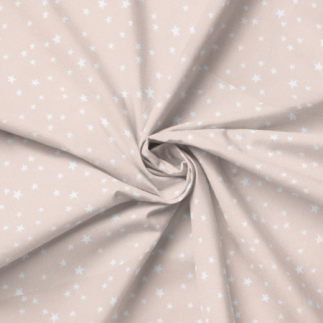 tissu enduite acrylique - mélange d'étoiles rose poudré