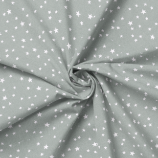 tissu enduite acrylique - mélange d'étoiles fumée menthe