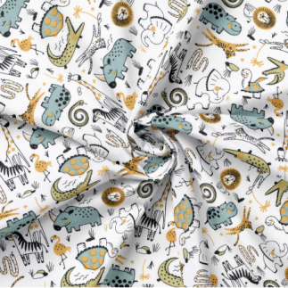 Acrylic oilcloth - Zoo white