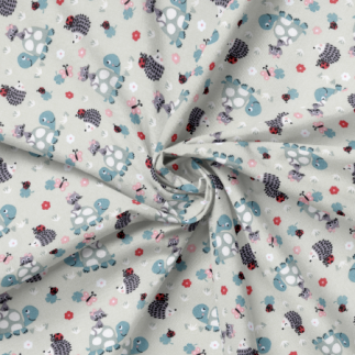 Acrylic oilcloth - Leonardo the turtle pastel green