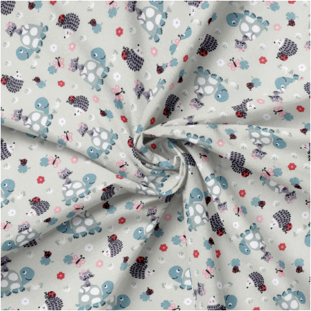 Acrylic oilcloth - Leonardo the turtle pastel green