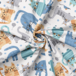 Acrylic oilcloth - Cats ecru