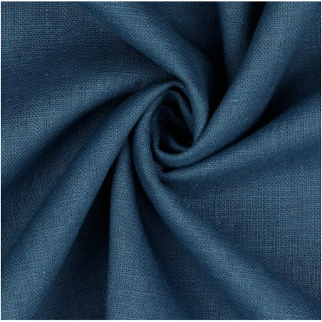 tissu enduite - lin enduit bleu