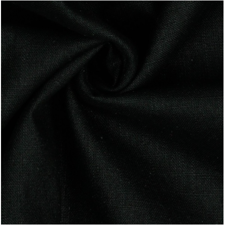 tissu enduite - lin enduit noir