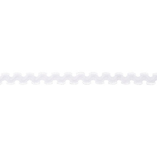 Elastic rick rack white