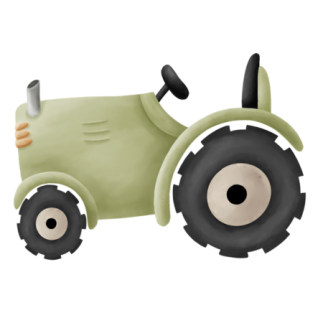 Iron-On Patches - Mrs Mint Design - Retro Traktor green