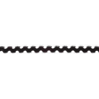 Elastic rick rack black