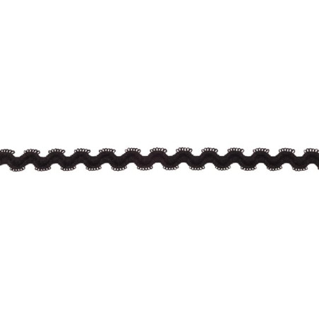 Elastic rick rack black