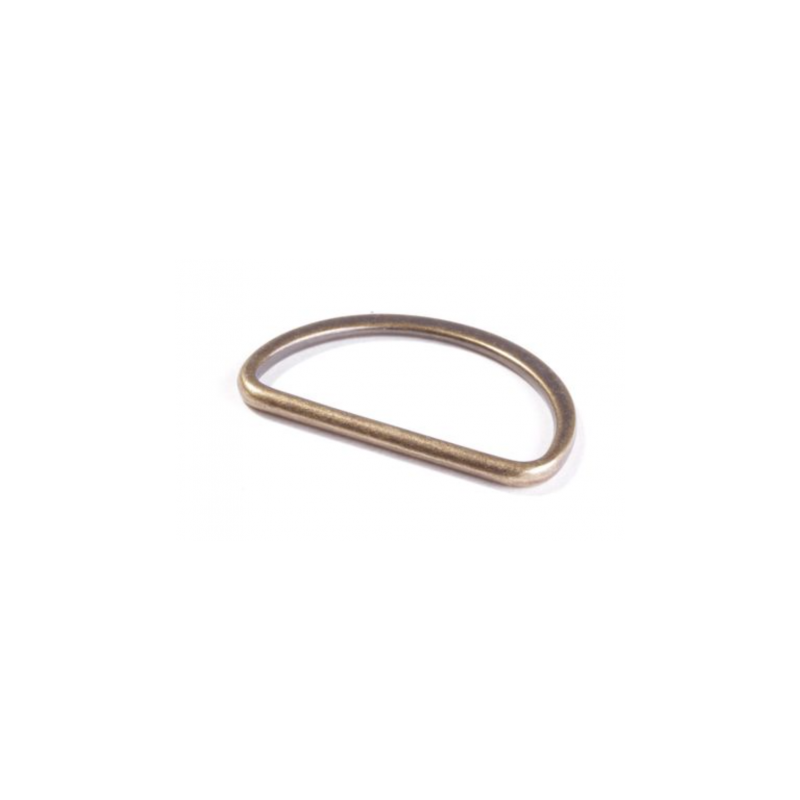 D-Ring 40mm flat brass