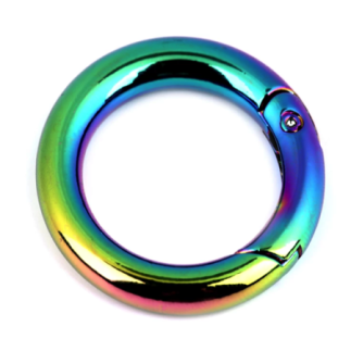 Ring snap closure 25mm rainbow