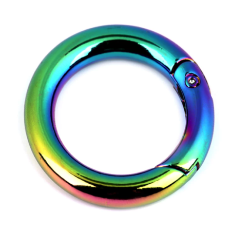 Ring snap closure 25mm rainbow