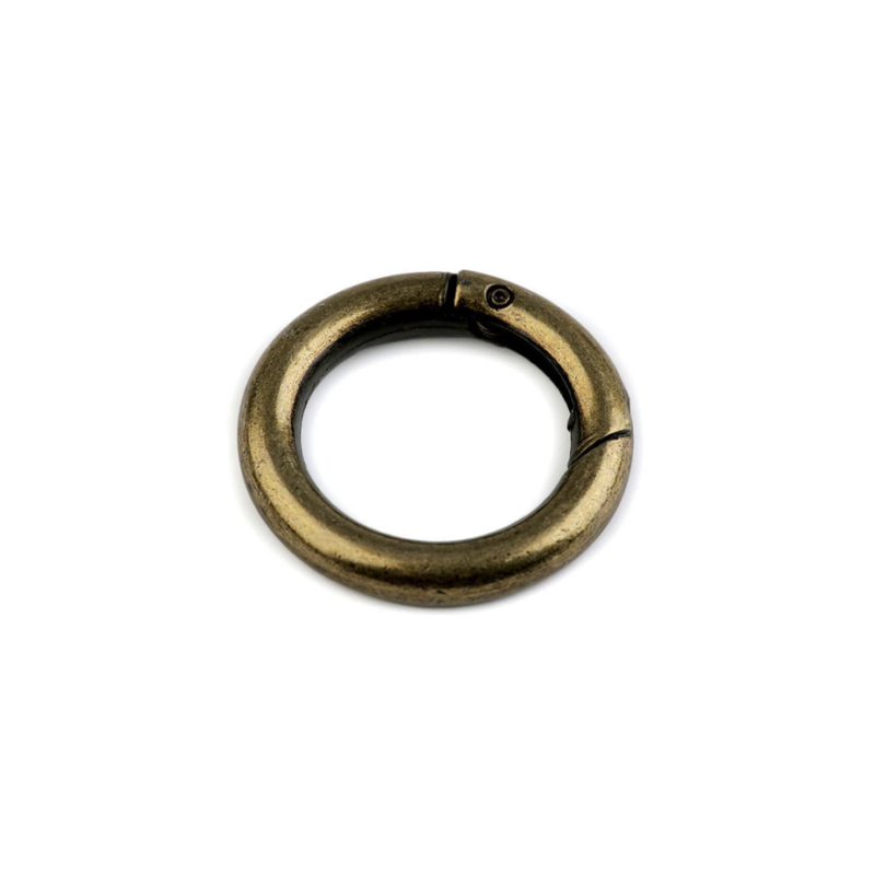 Ring snap closure 25mm antique brass