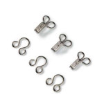 Hooks and eyes - 12 sets - silver