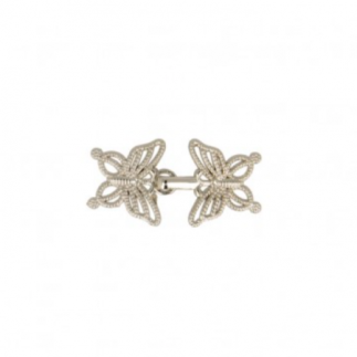 Passementerie clasp - butterfly silver