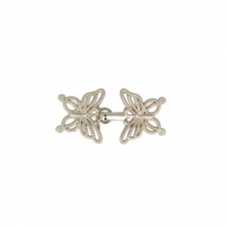 Passementerie clasp - butterfly silver